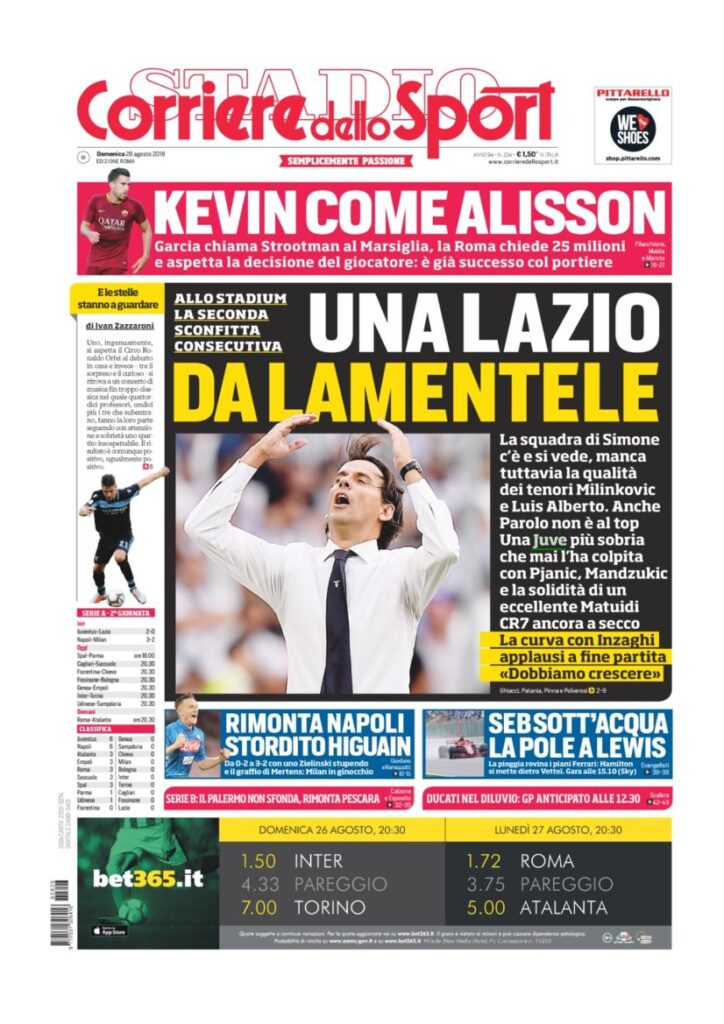 Rassegna Bianconera di domenica 26 agosto 2018 3 CS 15