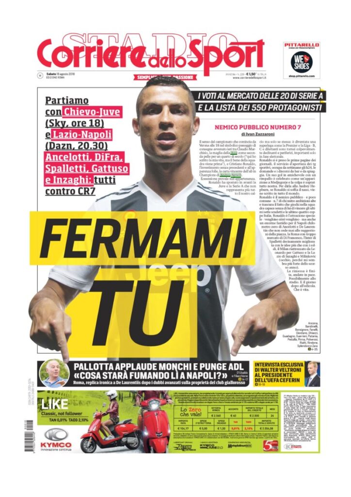 Rassegna Bianconera di sabato 18 agosto 2018 1 CS 9