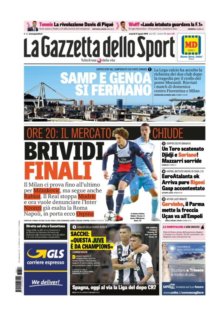 Rassegna Bianconera di venerdì 17 agosto 2018 2 GDS 10