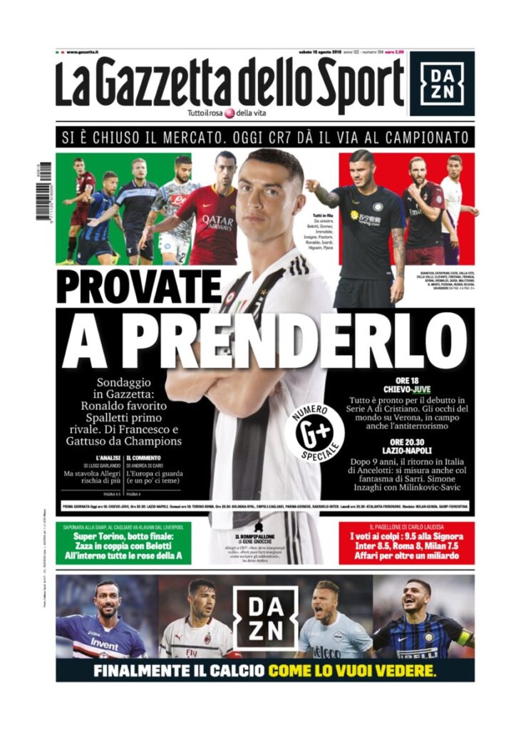 Rassegna Bianconera di sabato 18 agosto 2018 2 GDS 11