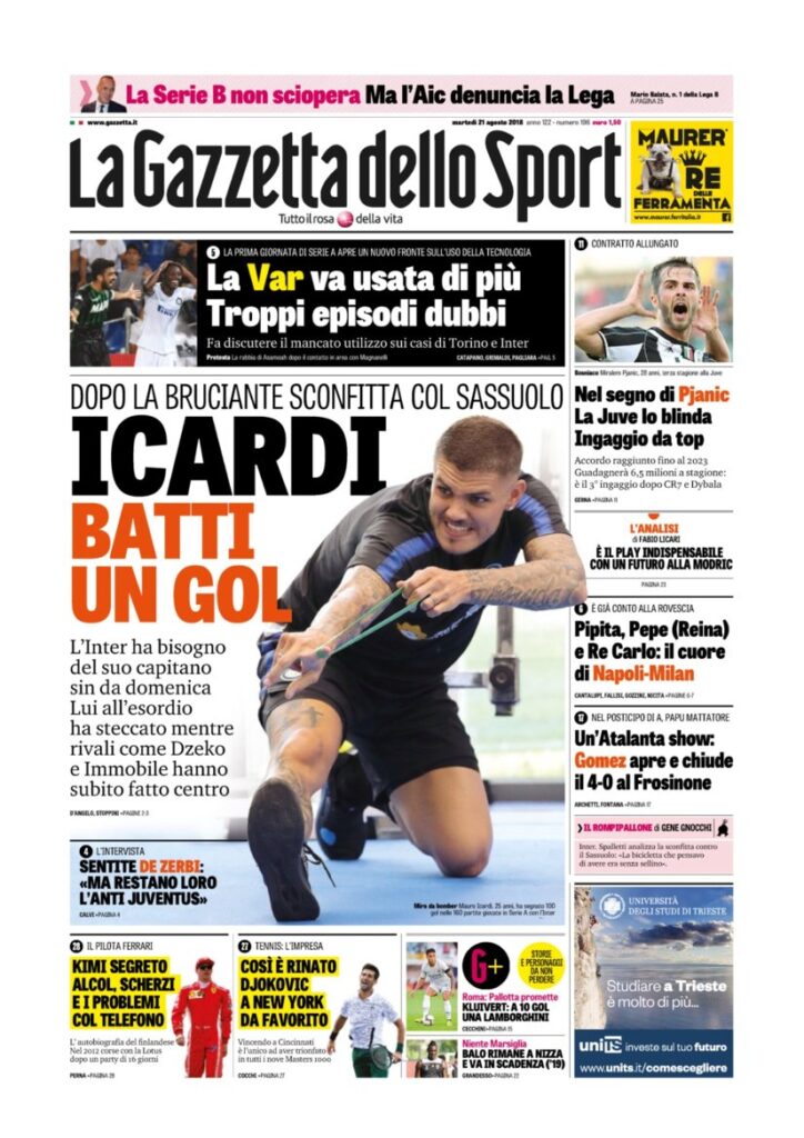 Rassegna Bianconera di martedì 21 agosto 2018 4 GDS 14