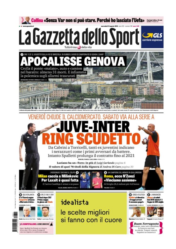 Rassegna Bianconera di mercoledì 15 agosto 2018 4 GDS 9