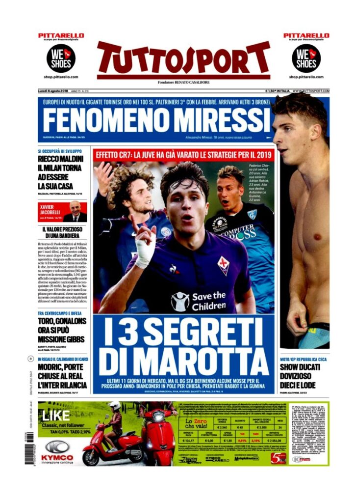 Rassegna Bianconera di lunedì 6 agosto 2018 1 TS 1