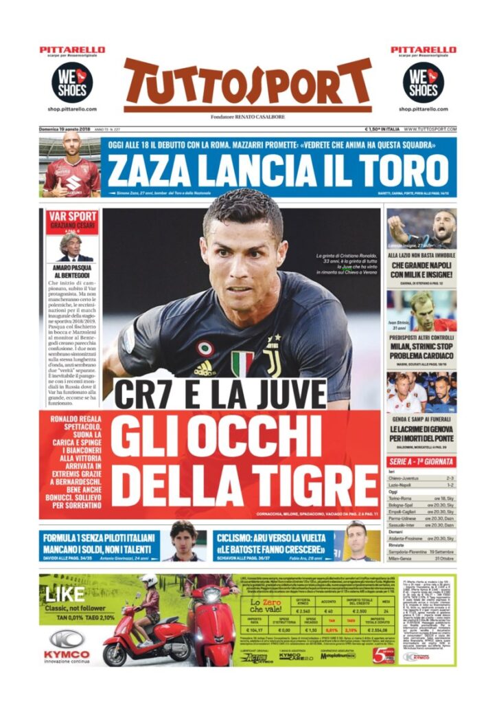 Rassegna Bianconera di domenica 19 agosto 2018 4 TS 11