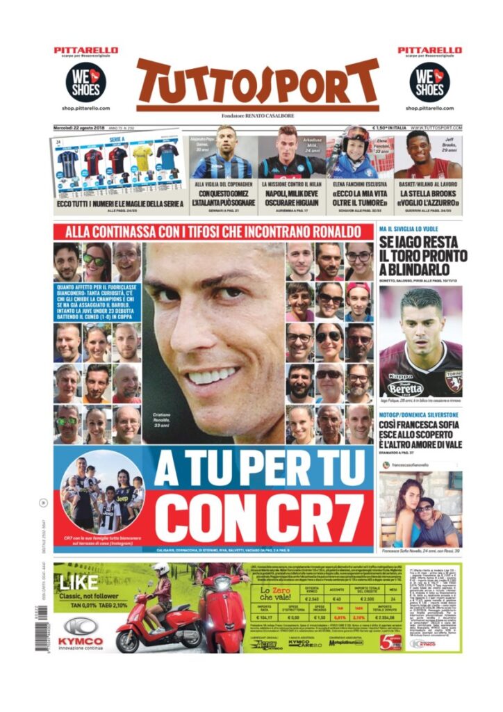 Rassegna Bianconera di mercoledì 22 agosto 2018 5 TS 14