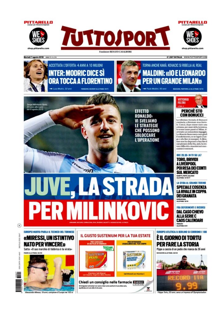 Rassegna Bianconera di martedì 7 agosto 2018 1 TS 2