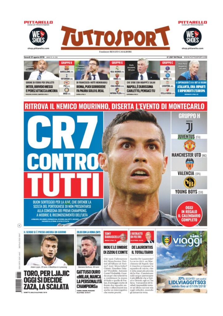 Rassegna Bianconera di venerdì 31 agosto 2018 6 TS 23