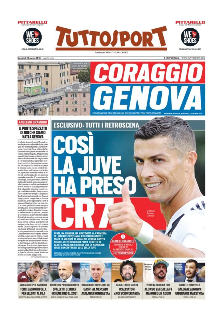 Rassegna Bianconera di mercoledì 15 agosto 2018 1 TS 8