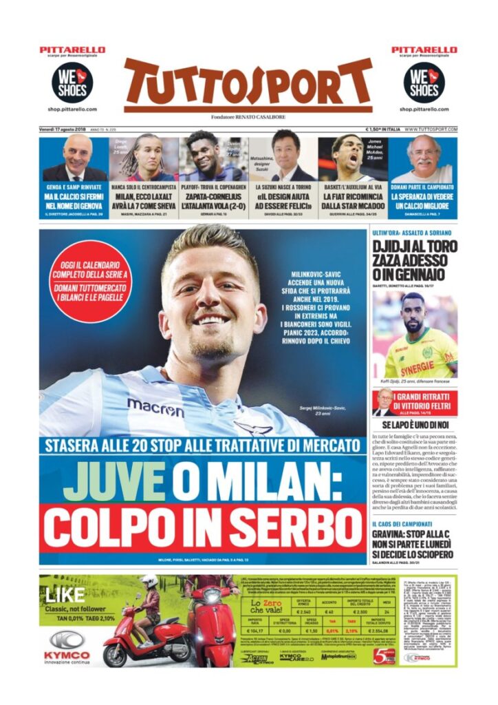 Rassegna Bianconera di venerdì 17 agosto 2018 6 TS 9