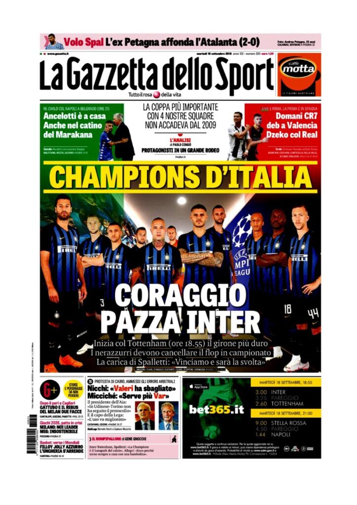 Rassegna Bianconera di martedì 18 settembre 2018 4 T2 15