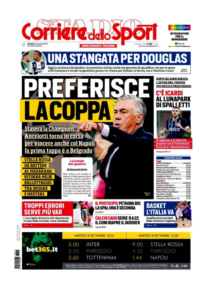 Rassegna Bianconera di martedì 18 settembre 2018 2 T6 4