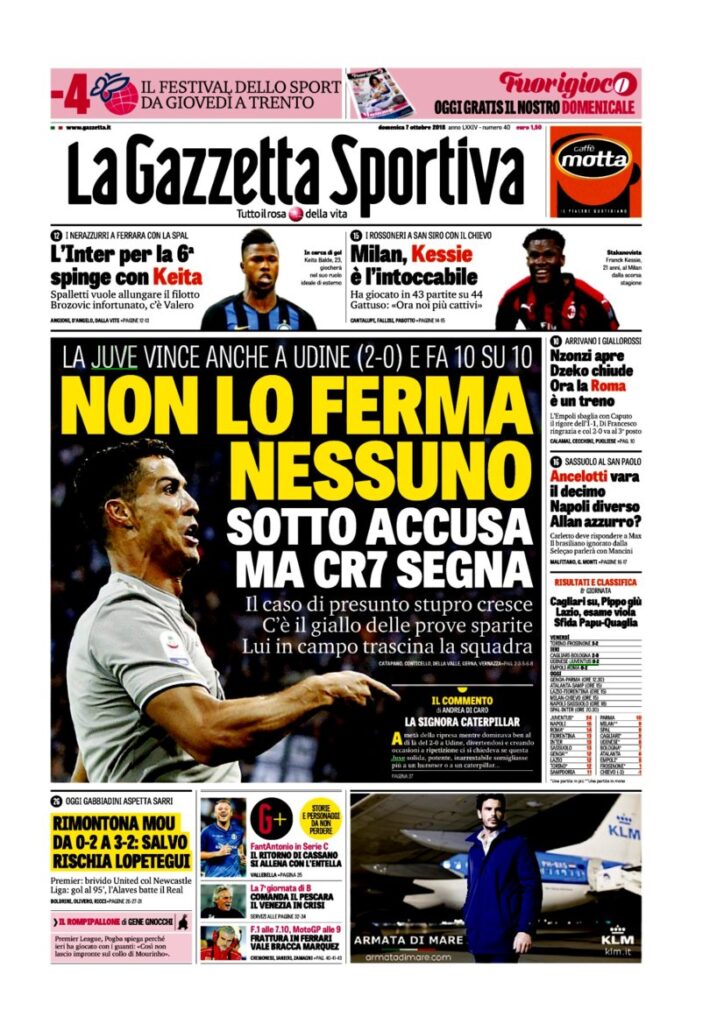 Rassegna Bianconera di domenica 7 ottobre 208 3 T1 6