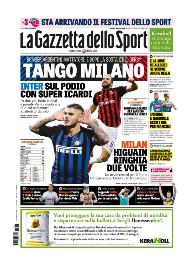 Rassegna Bianconera di lunedì 8 ottobre 2018 2 T1 7