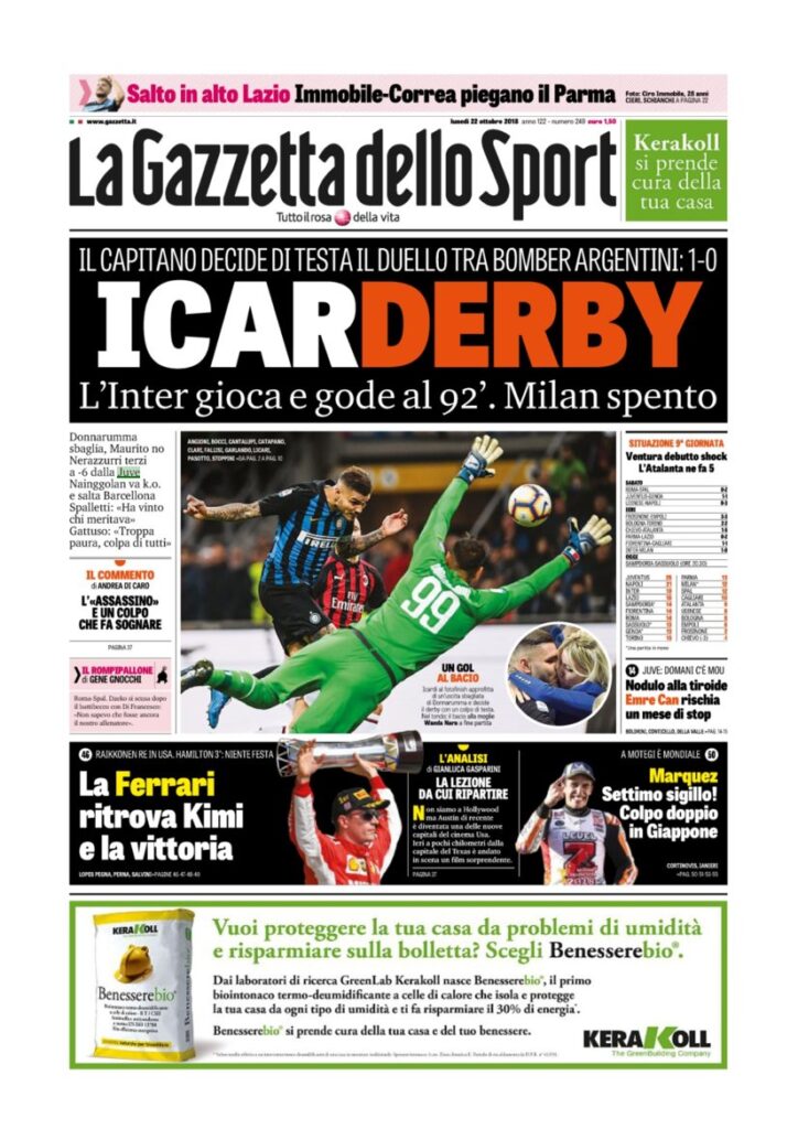 Rassegna Bianconera di lunedì 22 ottobre 2018 3 T2 15