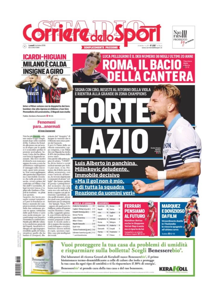 Rassegna Bianconera di lunedì 8 ottobre 2018 3 T2 7