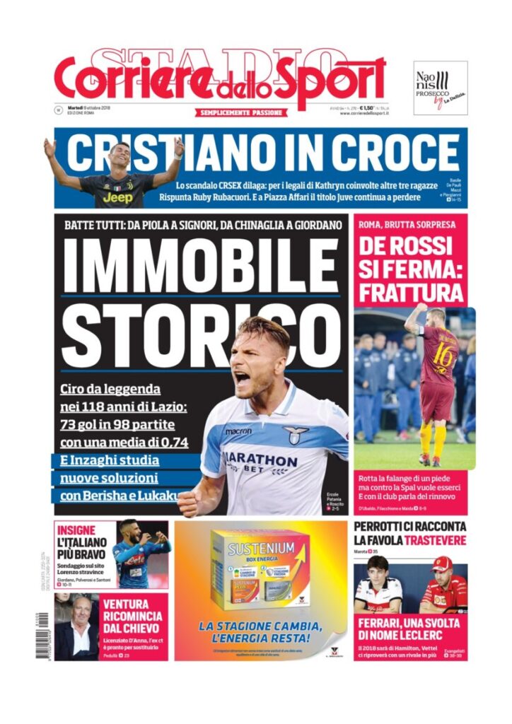 Rassegna Bianconera di martedì 9 ottobre 2018 8 T2 8