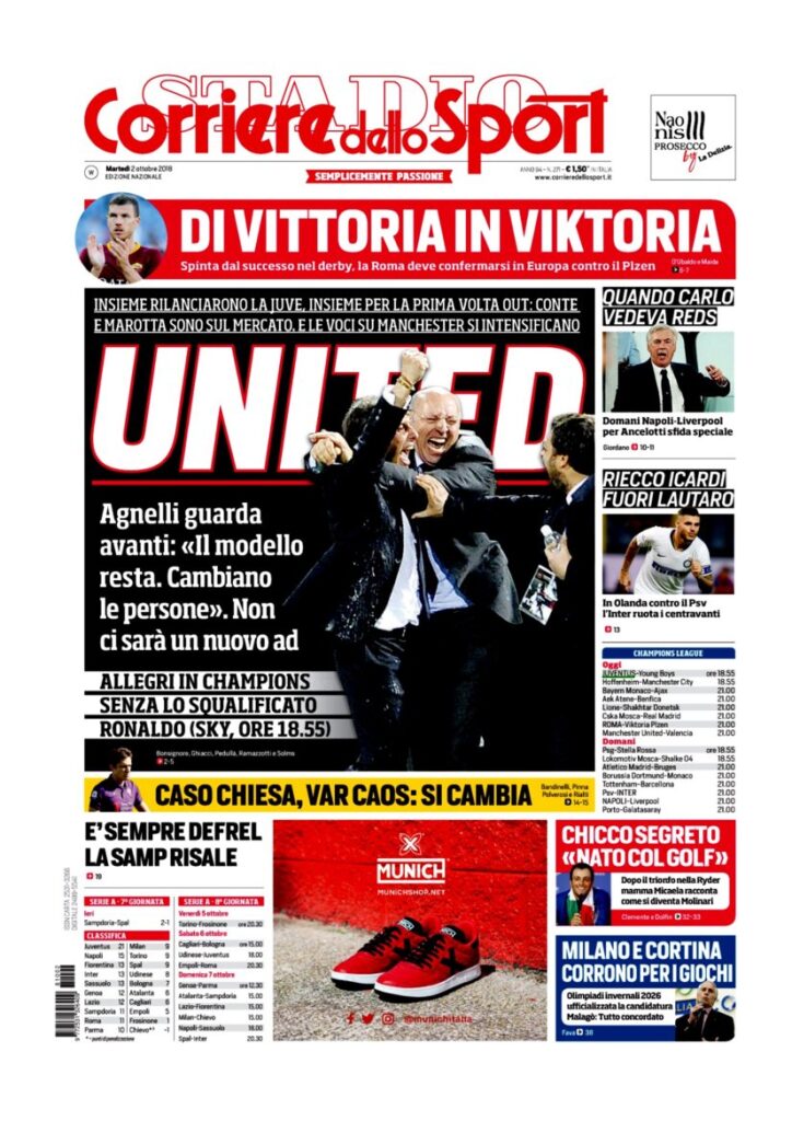 Rassegna Bianconera di martedì 2 ottobre 2018 3 T3 1