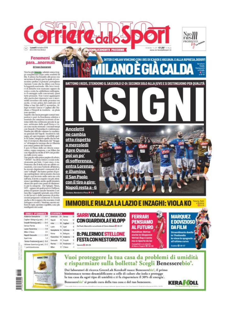 Rassegna Bianconera di lunedì 8 ottobre 2018 4 T3 7