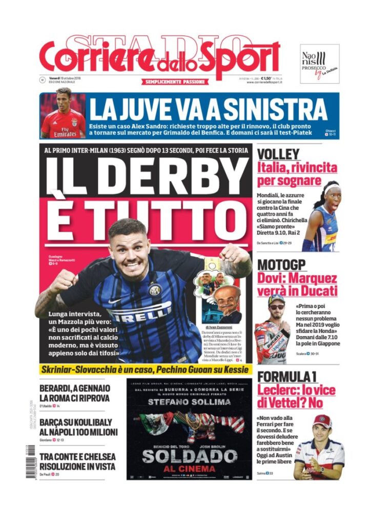 Rassegna Bianconera di venerdì 19 ottobre 2019 3 T4 5