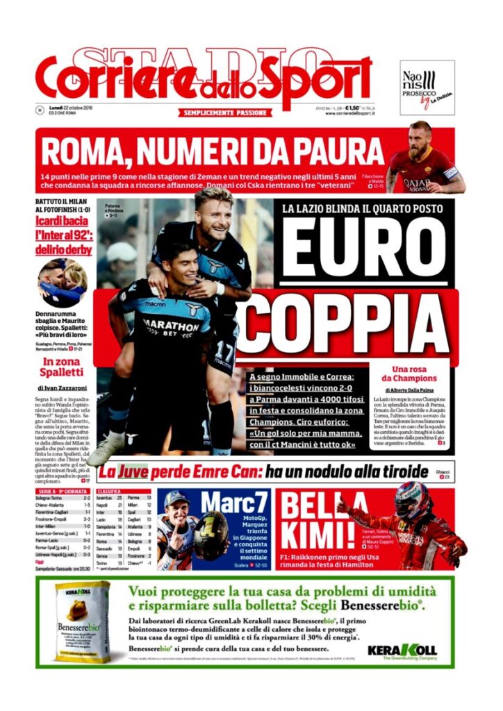 Rassegna Bianconera di lunedì 22 ottobre 2018 5 T4 6