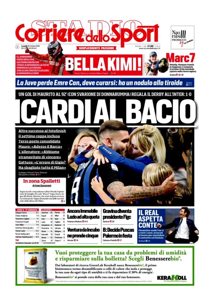 Rassegna Bianconera di lunedì 22 ottobre 2018 6 T5 5