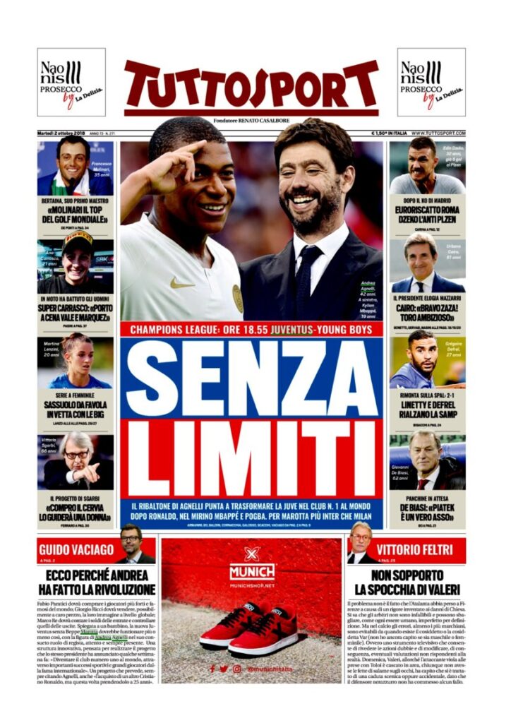 Rassegna Bianconera di martedì 2 ottobre 2018 4 TS 1