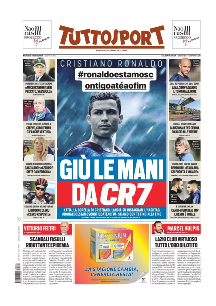 Rassegna Bianconera di martedì 9 ottobre 2018 1 TS 6