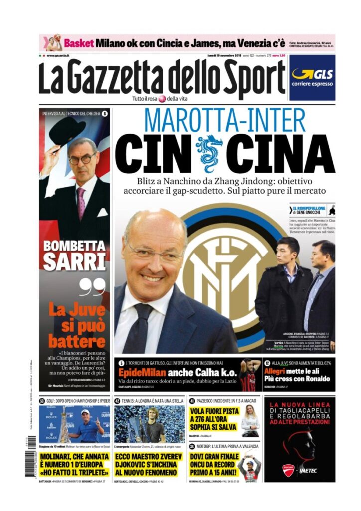 Rassegna Bianconera di lunedì 19 novembre 2018 2 T2 13