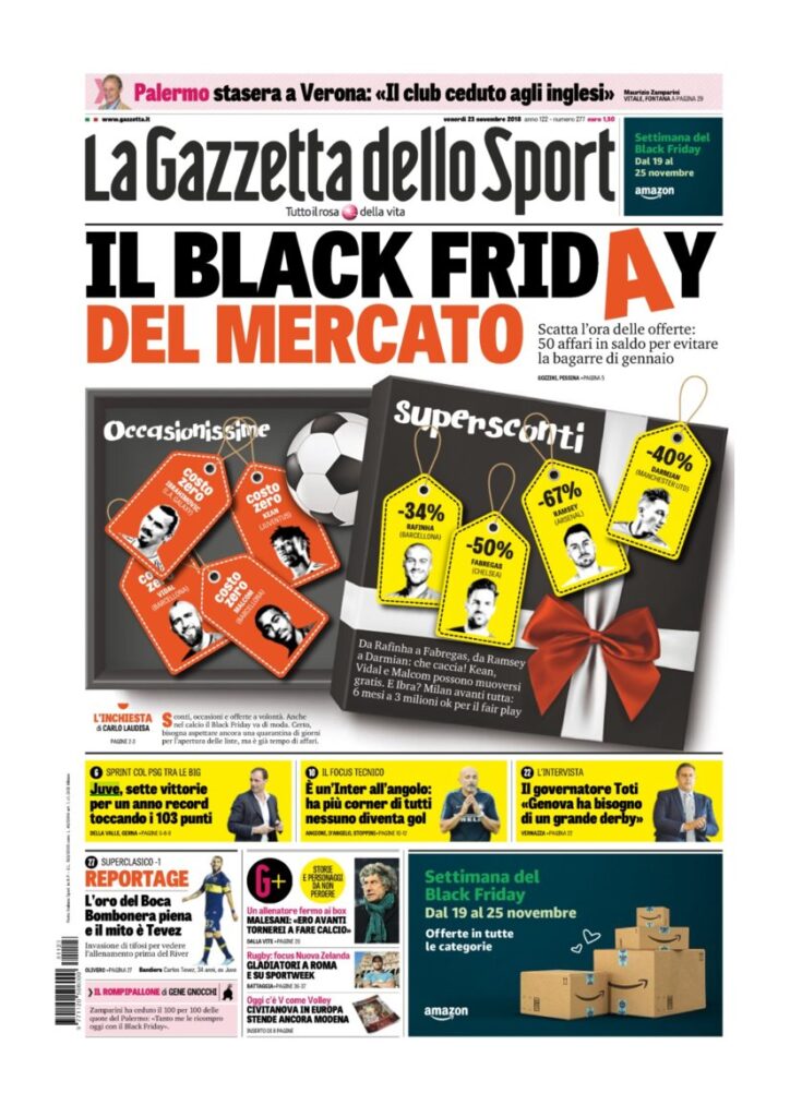 Rassegna Bianconera di venerdì 23 novembre 2018 2 T2 17