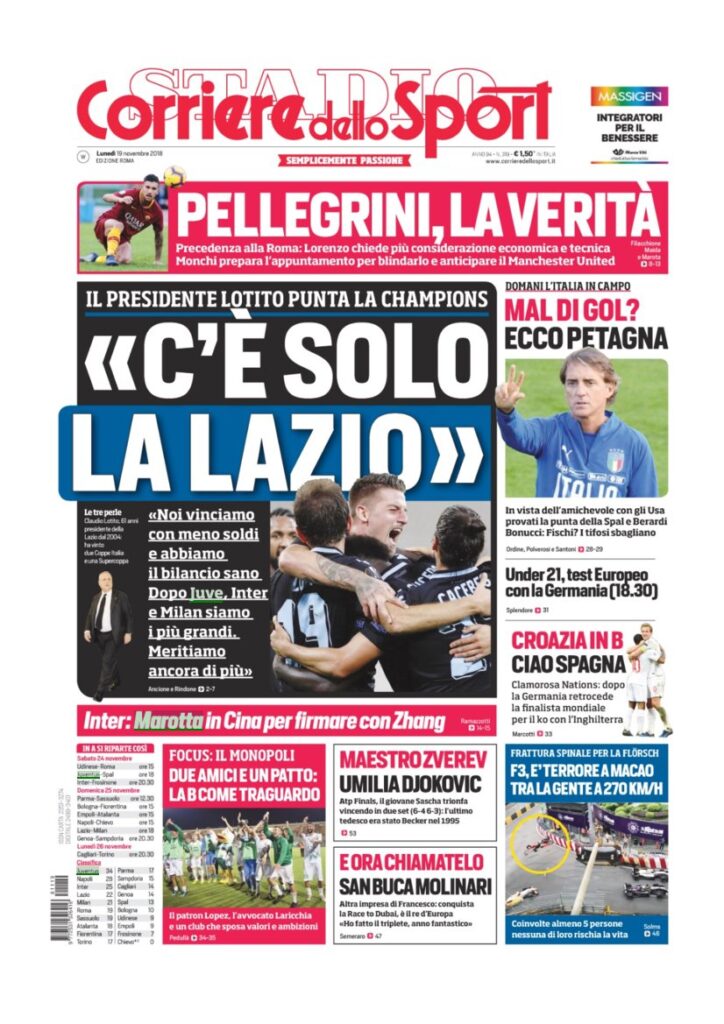 Rassegna Bianconera di lunedì 19 novembre 2018 3 T3 13