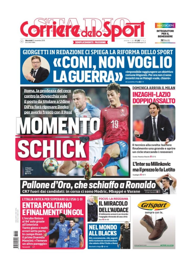 Rassegna Bianconera di mercoledì 21 novembre 2018 3 T3 15