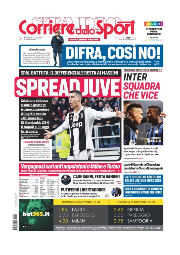 Rassegna Bianconera di domenica 25 novembre 2018 3 T3 19