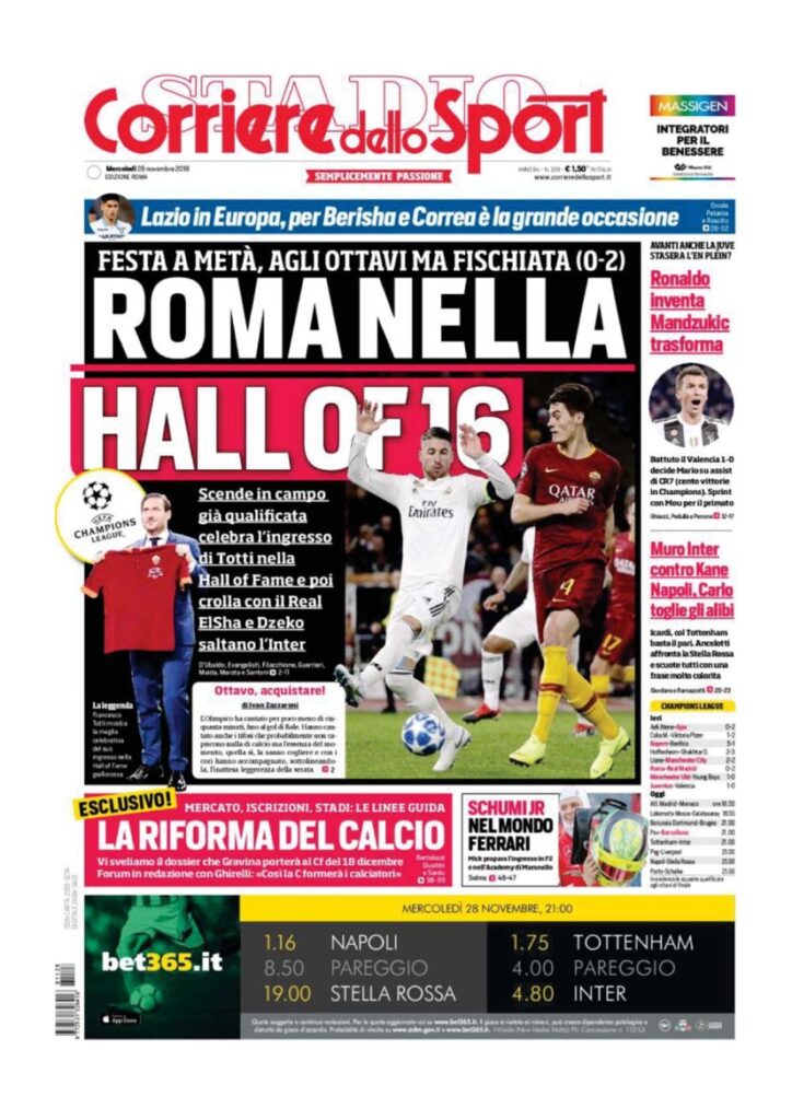 Rassegna Bianconera di mercoledì 28 novembre 2018 3 T3 22