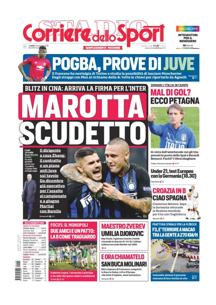 Rassegna Bianconera di lunedì 19 novembre 2018 4 T4 13