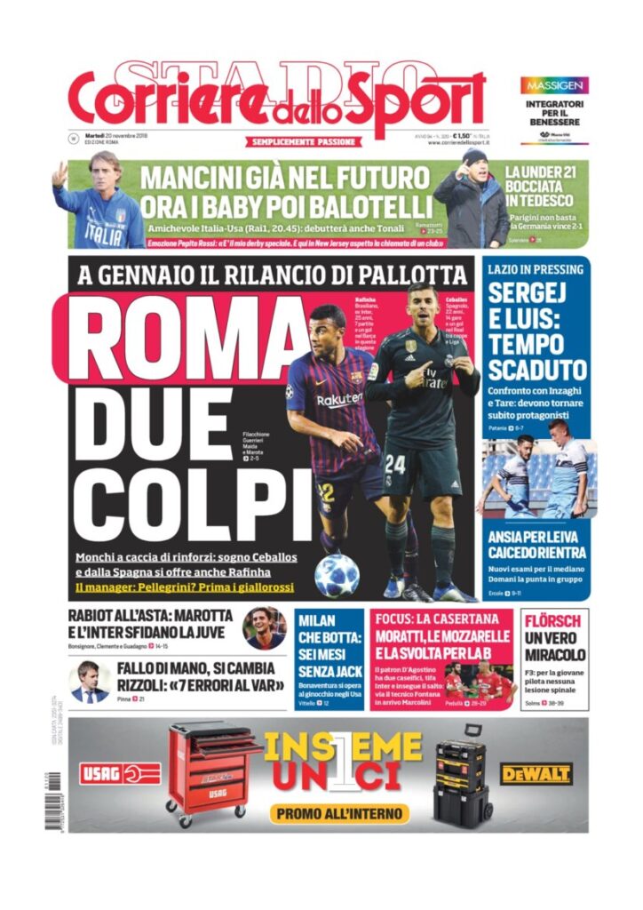 Rassegna Bianconera di martedì 20 novembre 2018 4 T4 14