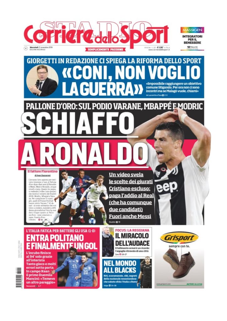 Rassegna Bianconera di mercoledì 21 novembre 2018 4 T4 15