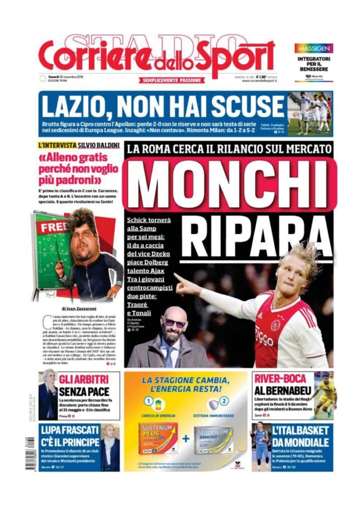 Rassegna Bianconera di venerdì 30novembre 2018 4 T4 24