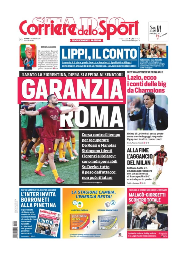 Rassegna Bianconera di giovedì 1 novembre 2018 4 T4