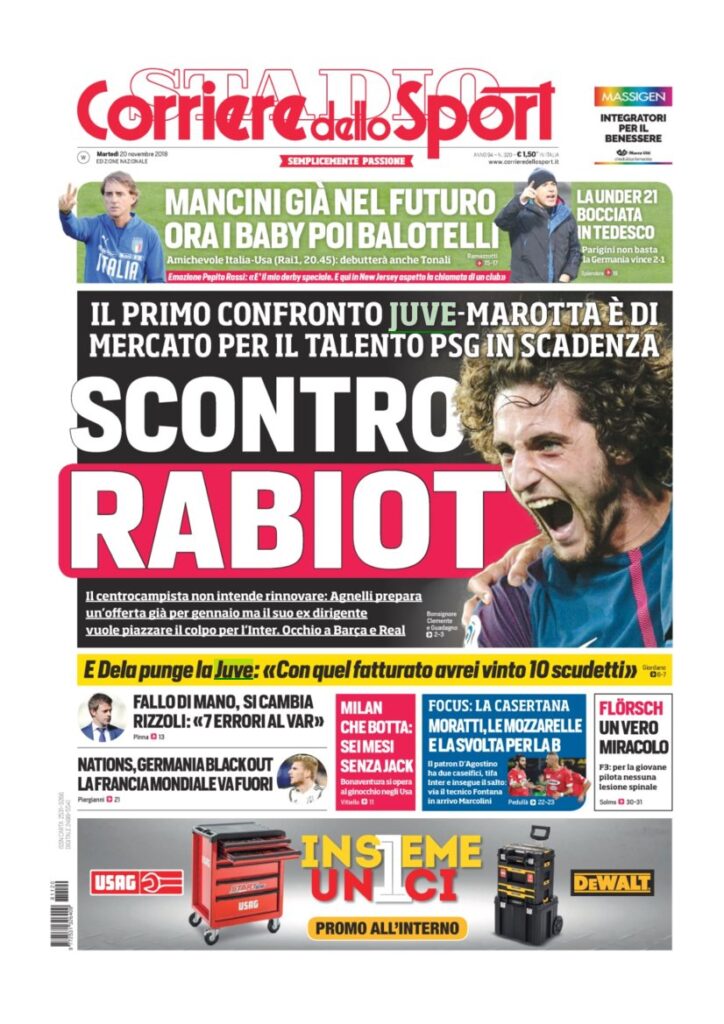 Rassegna Bianconera di martedì 20 novembre 2018 5 T5 9