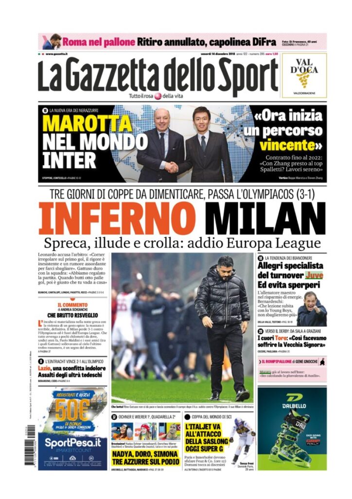 Rassegna Bianconera di venerdì 14 dicembre 2018 2 T2 13