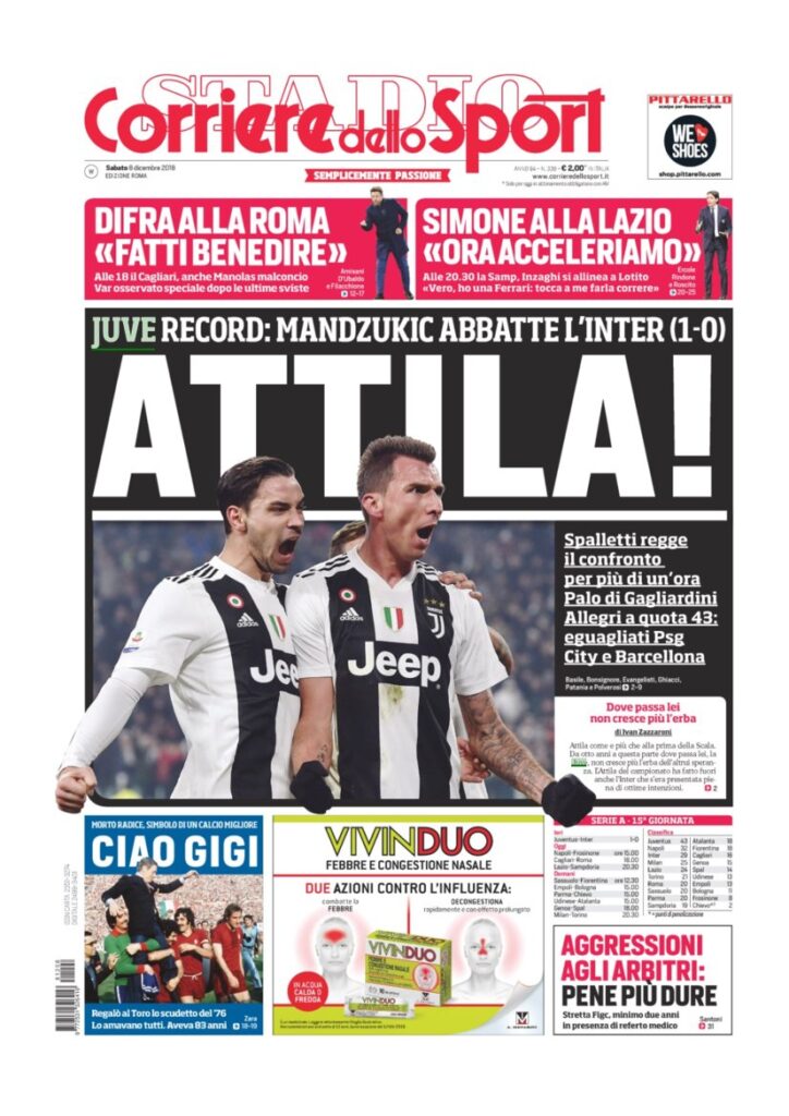 Rassegna Bianconera di sabato 8 dicembre 2018 3 T3 6