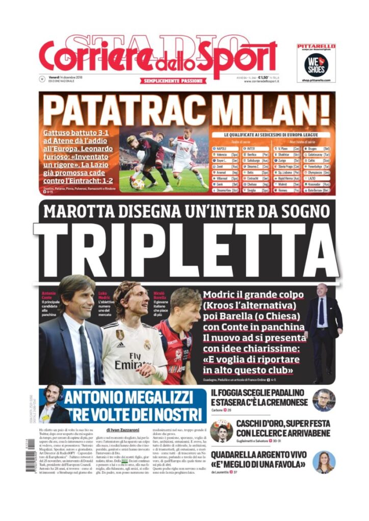 Rassegna Bianconera di venerdì 14 dicembre 2018 4 T4 12