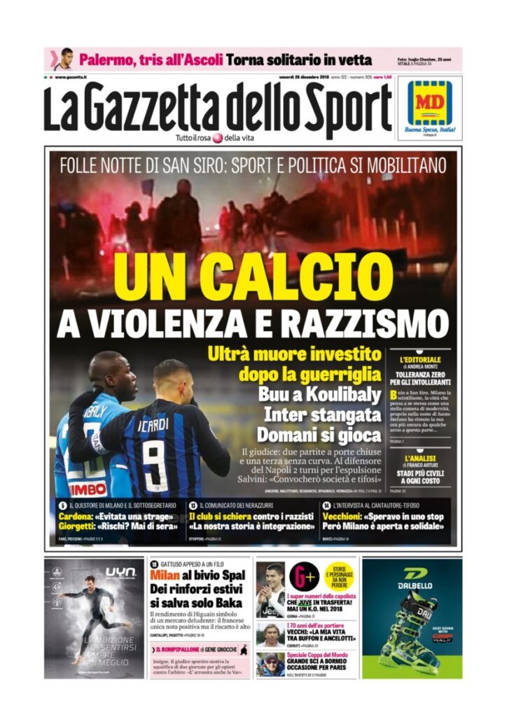 Rassegna Bianconera di venerdì 28 dicembre 2018 4 T4 18