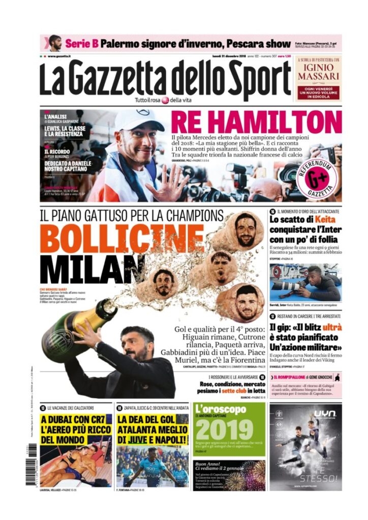 Rassegna Bianconera di lunedì 31 dicembre 2018 3 T4 20