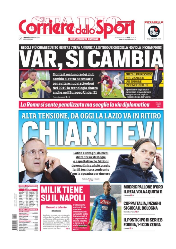 Rassegna Bianconera di martedì 4 dicembre 2018 5 T4 3