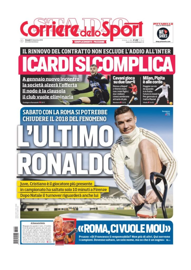 Rassegna Bianconera di giovedì 20 dicembre 2018 5 T5 12