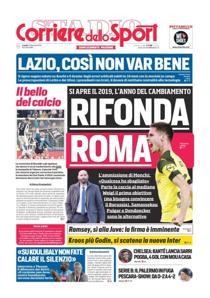 Rassegna Bianconera di lunedì 31 dicembre 2018 6 T5 16