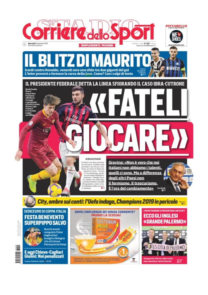 Rassegna Bianconera di mercoledì 5 dicembre 2018 2 T5 3