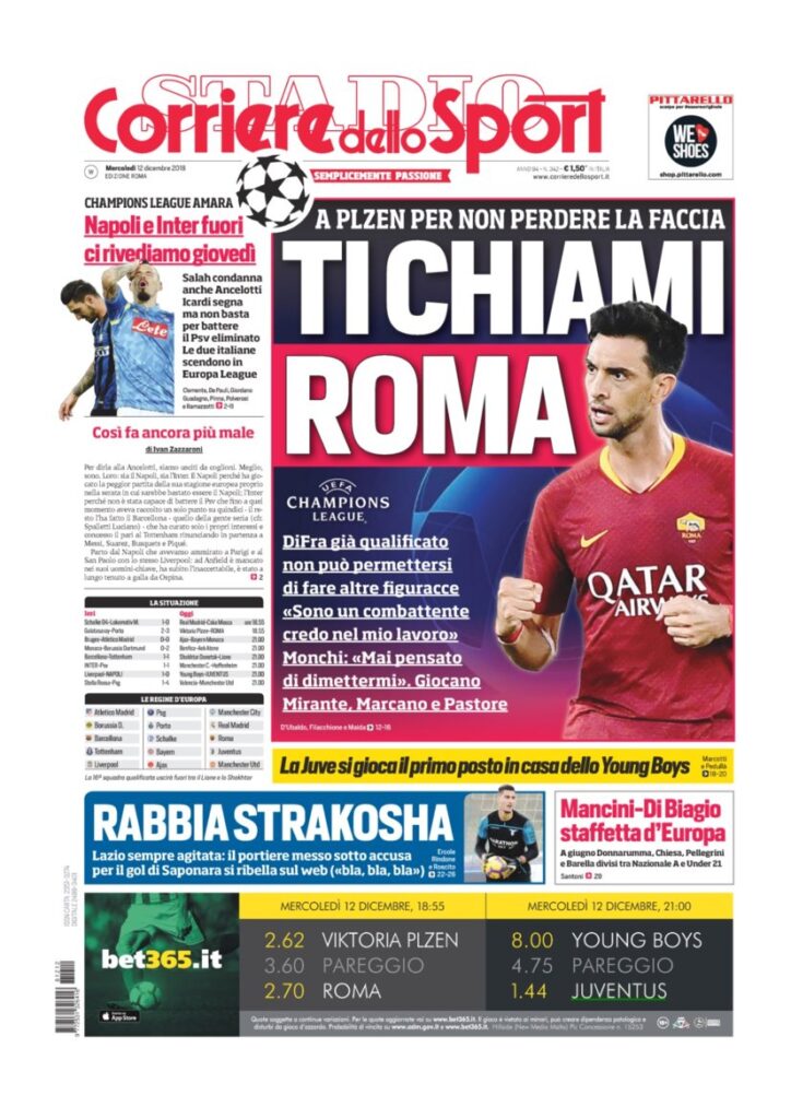 Rassegna Bianconera di mercoledì 12 dicembre 2018 5 T6 5