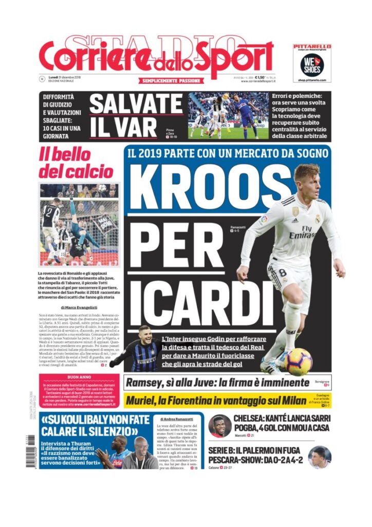 Rassegna Bianconera di lunedì 31 dicembre 2018 4 T6 9